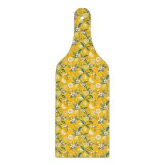 Fresh Lemon Floral Botanical Pattern  Snijplank