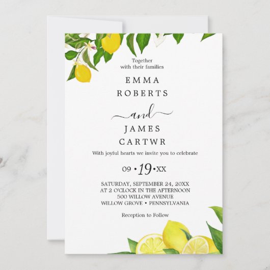 Fresh Lemon Garden | Main Squeeze Vrijgezellenfees Kaart (Voorkant)