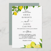 Fresh Lemon Garden | Main Squeeze Vrijgezellenfees Kaart (Voorkant / Achterkant)