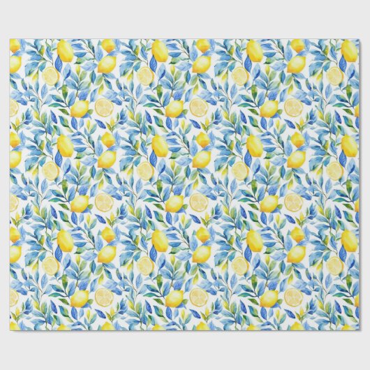 Fresh Lemon Gift Wrapping Paper | Mediterranean Cadeaupapier (Vlak)