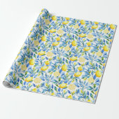 Fresh Lemon Gift Wrapping Paper | Mediterranean Cadeaupapier (Uitgerold)