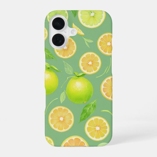 Fresh Lemon & Lime Citrus Phone Case iPhone 16 Hoesje (Achterkant)