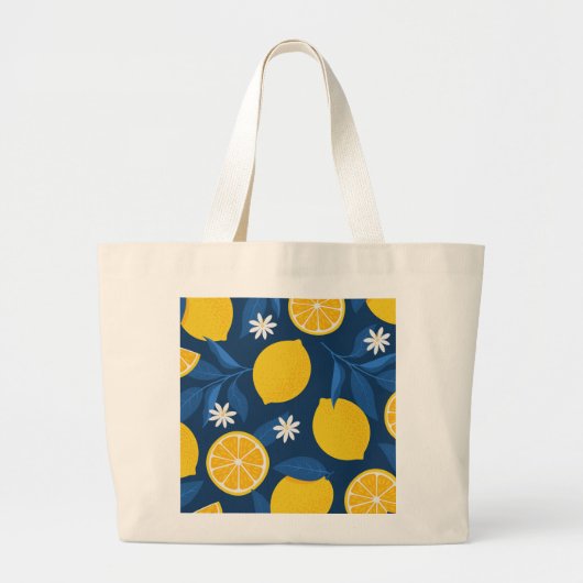 Fresh Lemon Pattern Tote Bag – Citrus Summer Desig (Voorkant)