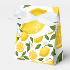 Fresh Lemon Pattern with Leaves & Blossoms Bedankdoosjes
