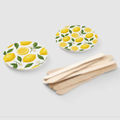 Fresh Lemon Pattern with Leaves & Blossoms  Handwaaier (Niet-gemonteerd)