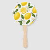 Fresh Lemon Pattern with Leaves & Blossoms  Handwaaier (Voorkant)