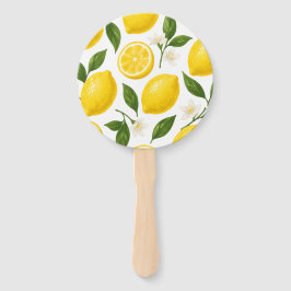 Fresh Lemon Pattern with Leaves & Blossoms  Handwaaier