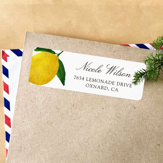 Fresh Lemon return address labes 05 Etiket