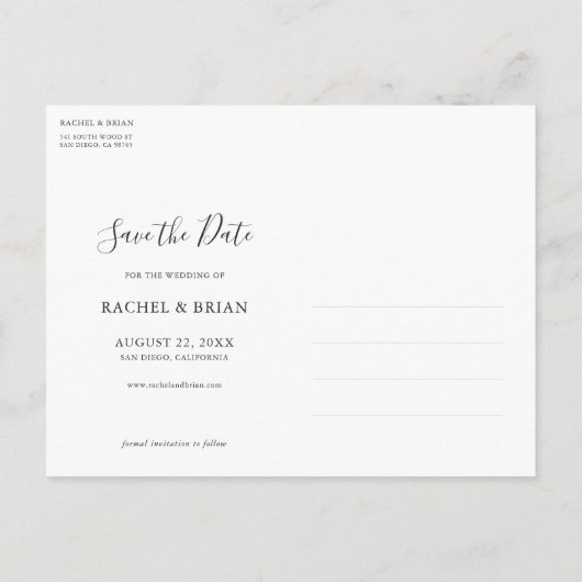 Fresh Lemon Save the Date Invitation Briefkaart (Achterkant)