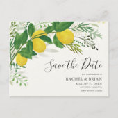 Fresh Lemon Save the Date Invitation Briefkaart (Voorkant)