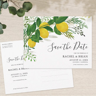Fresh Lemon Save the Date Invitation Briefkaart