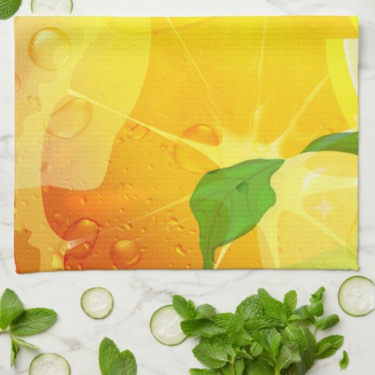 Fresh Lemon Slices Kitchen Towel Theedoek (Gevouwen)