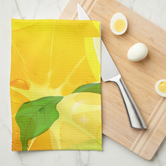 Fresh Lemon Slices Kitchen Towel Theedoek (Quarter Fold)