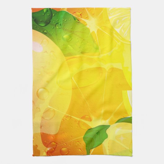 Fresh Lemon Slices Kitchen Towel Theedoek (Verticaal)