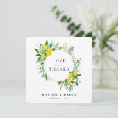 Fresh Lemon Wedding Love and Bedankt Kaart (Staand voorkant)
