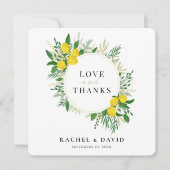 Fresh Lemon Wedding Love and Bedankt Kaart (Voorkant)