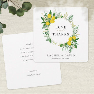 Fresh Lemon Wedding Love and Bedankt Kaart