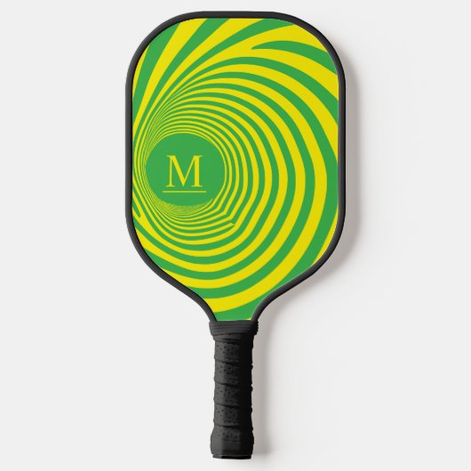 Fresh Lemonade Optical Illusion Vortex Monogram Pickleball Paddle (Achterkant)