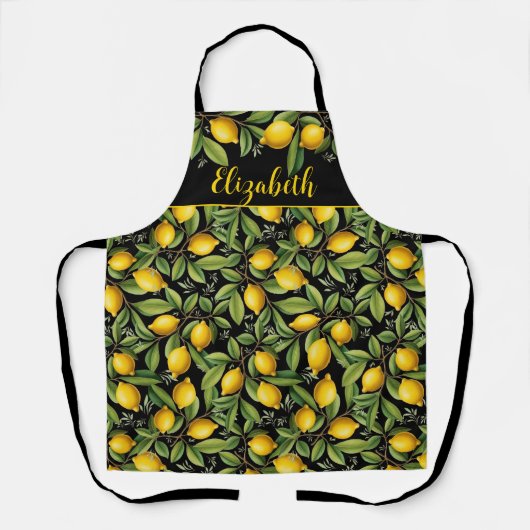 Fresh Lemons Custom Chef Name Schort (Voorkant)