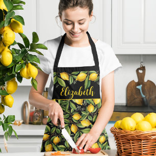 Fresh Lemons Custom Chef Name Schort