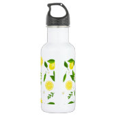 Fresh lemons with flowers and leaves waterfles (Achterkant)