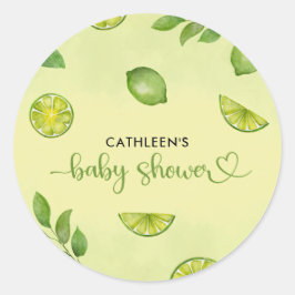 Fresh Limoen Citrus Genderneutraal Baby shower Ronde Sticker