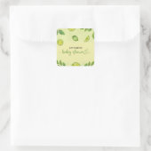 Fresh Limoen Citrus Genderneutraal Baby shower Vierkante Sticker (Tas)