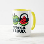 Fresh & Loud Pop‑Art Fruit Combo Mok (Voorkant rechts)
