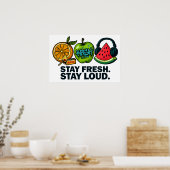 Fresh & Loud Pop‑Art Fruit Poster (Keuken)