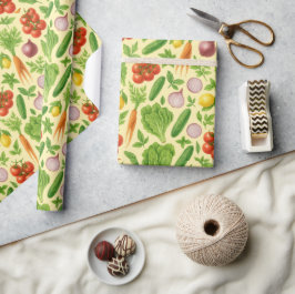 Fresh Market Vegetable Wrapping Paper | Foodie Gif Cadeaupapier