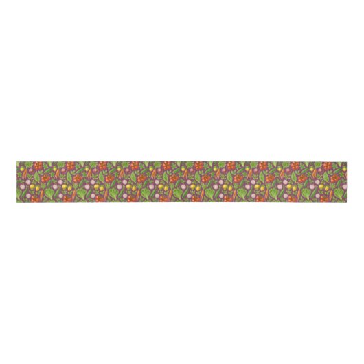 Fresh Market Veggie Ribbon — Plum Delight Grosgrain Lint (Voorkant)