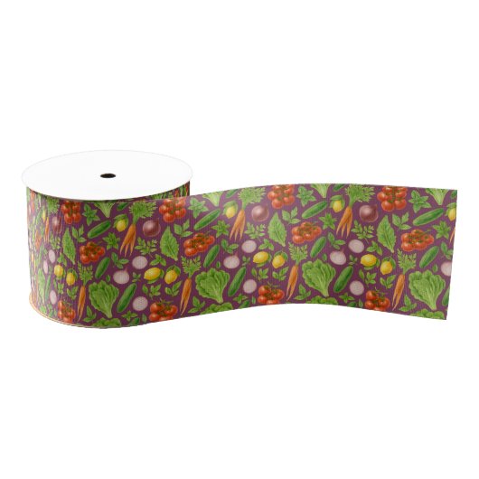 Fresh Market Veggie Ribbon — Plum Delight Grosgrain Lint (Spoel)