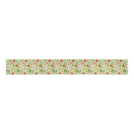 Fresh Market Veggie Ribbon — Soft Ivory  Grosgrain Lint (Voorkant)