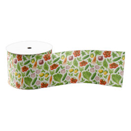 Fresh Market Veggie Ribbon — Soft Ivory Grosgrain Lint