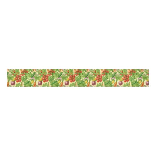 Fresh Market Veggie Ribbon — Soft Lemon Grosgrain Lint (Voorkant)