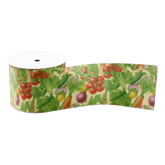 Fresh Market Veggie Ribbon — Soft Lemon Grosgrain Lint (Spoel)