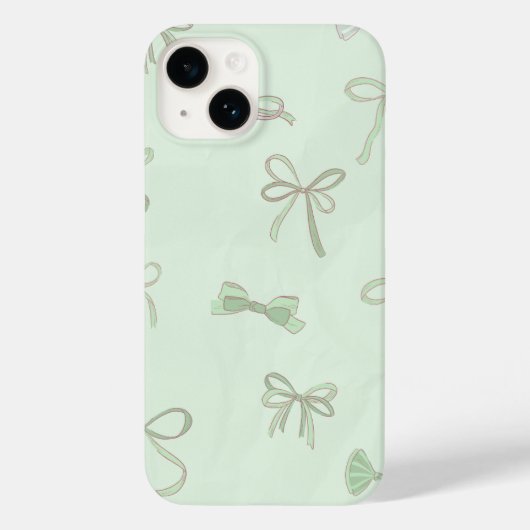 Fresh Mint Bow Pattern Case-Mate iPhone Case (Achterkant)