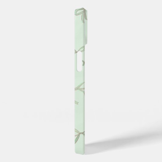 Fresh Mint Bow Pattern Case-Mate iPhone Case (Achterkant / Rechts)
