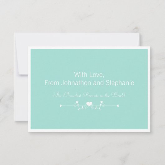 Fresh Mint Footprint Photo Birth Announge Aankondiging (Achterkant)