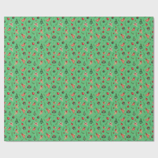Fresh Mint Green Christmas Wrapping Paper - Festiv Cadeaupapier (Vlak)