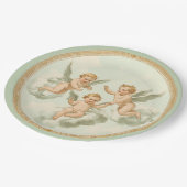 Fresh Mint Rococo Cherub Cloud Party Bord (Gekanteld)