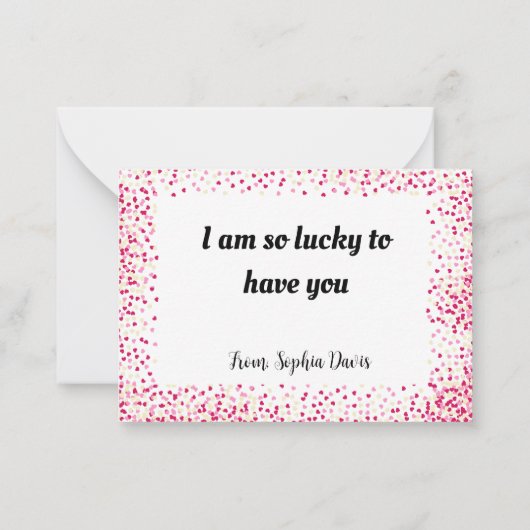 fresh modern personalized design red hearts notitiekaartje (Achterkant)