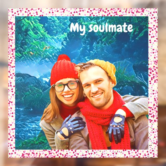 fresh modern personalized design red hearts raamsticker (Vel 2)