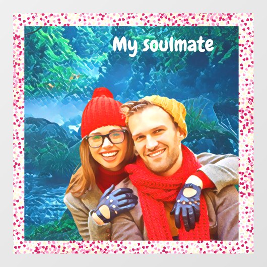 fresh modern personalized design red hearts raamsticker (Vel)