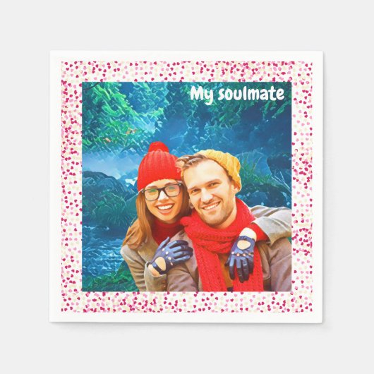 fresh modern personalized design red hearts servet (Voorkant)