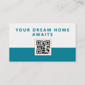 Fresh & Modern Real Estate Agent Realtor QR-code Visitekaartje (Achterkant)
