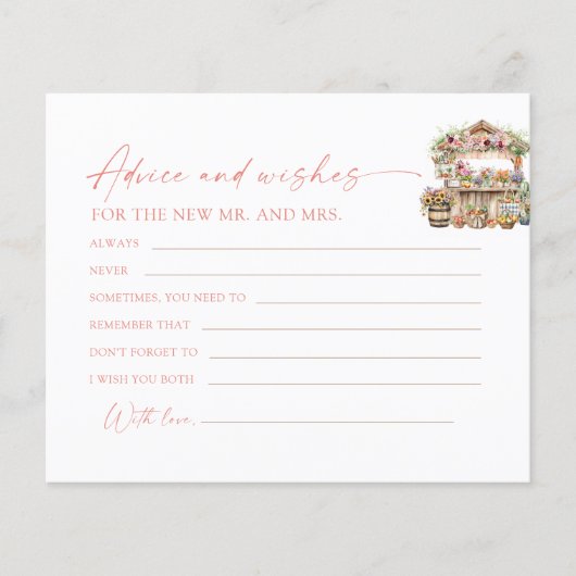 Fresh Off De Markt Advies En Wensen Bruids Kaart (Voorkant)