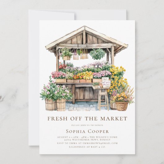 Fresh Off de markt Bloemen Vrijgezellenfeest Kaart (Voorkant)