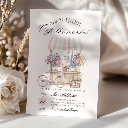 Fresh Off de markt Bloemenkar Vrijgezellenfeest Kaart