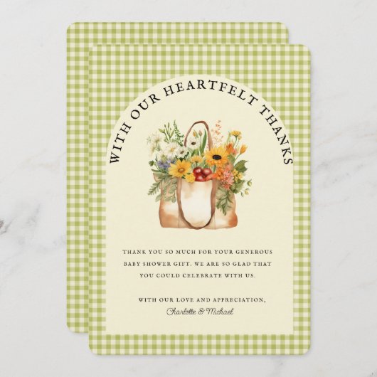 Fresh Off de markt Vrijgezellenfeest dank u kaart (Voorkant / Achterkant)